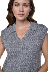 SEQUIN POLO SWEATER VEST
