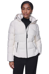 STRETCH HOODED PUFFER JACKET