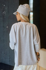 Soft Grey Draped Cap