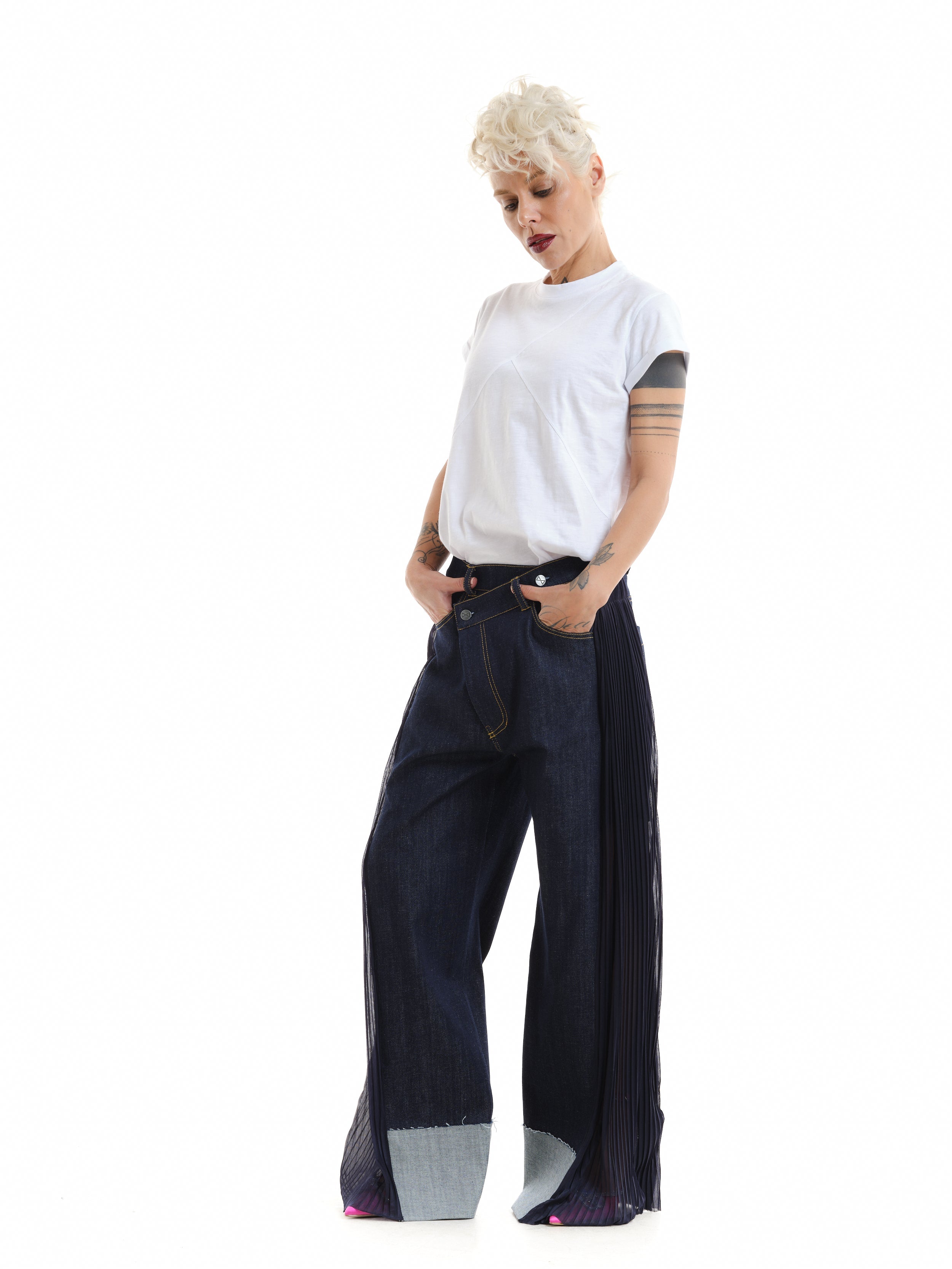 Tulle Panel Jeans