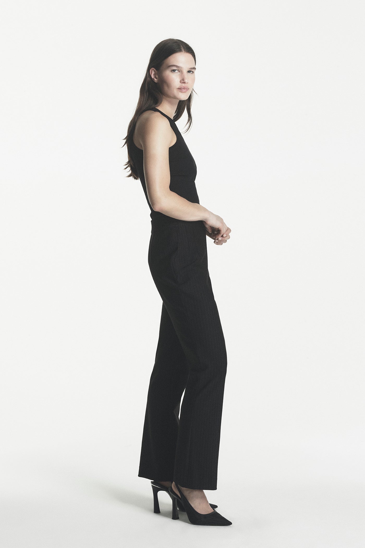 HIGH-RISE PINSTRIPE PANT