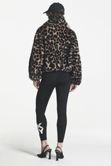 FAUX FUR BUBBLE HEM JACKET