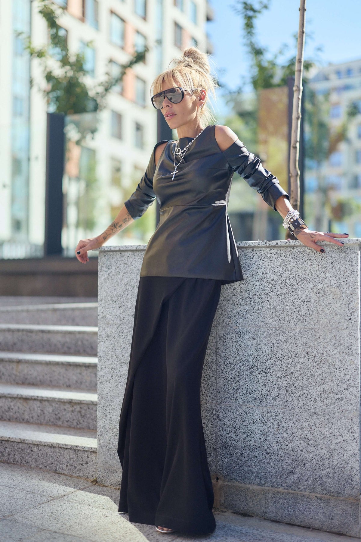 Black Wide-Leg Pants