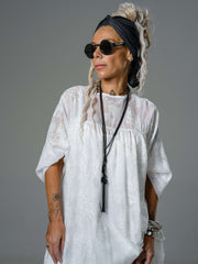 Ivory Sheer Embroidered Maxi Dress