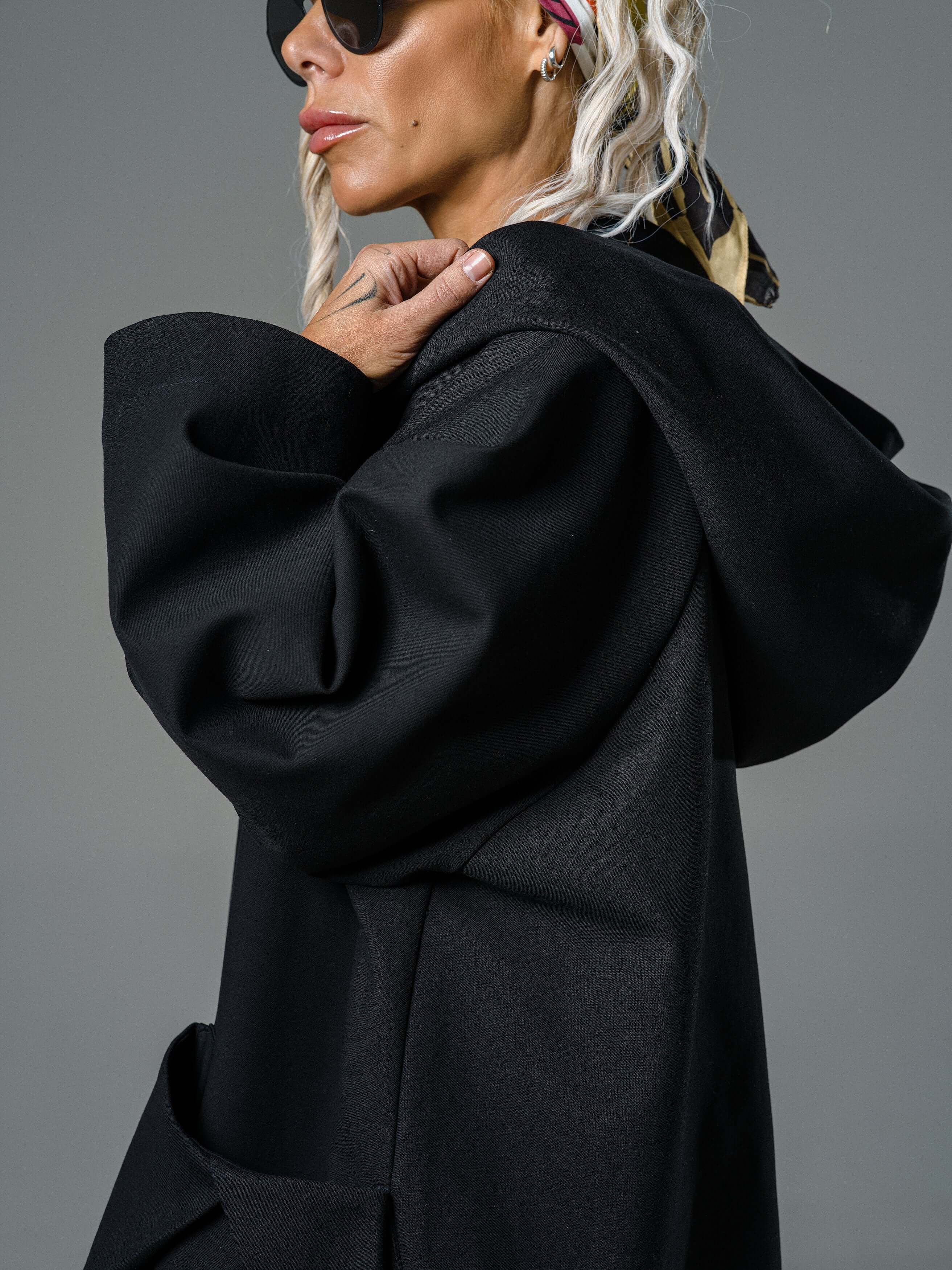 Black Oversized Hooded Jacket