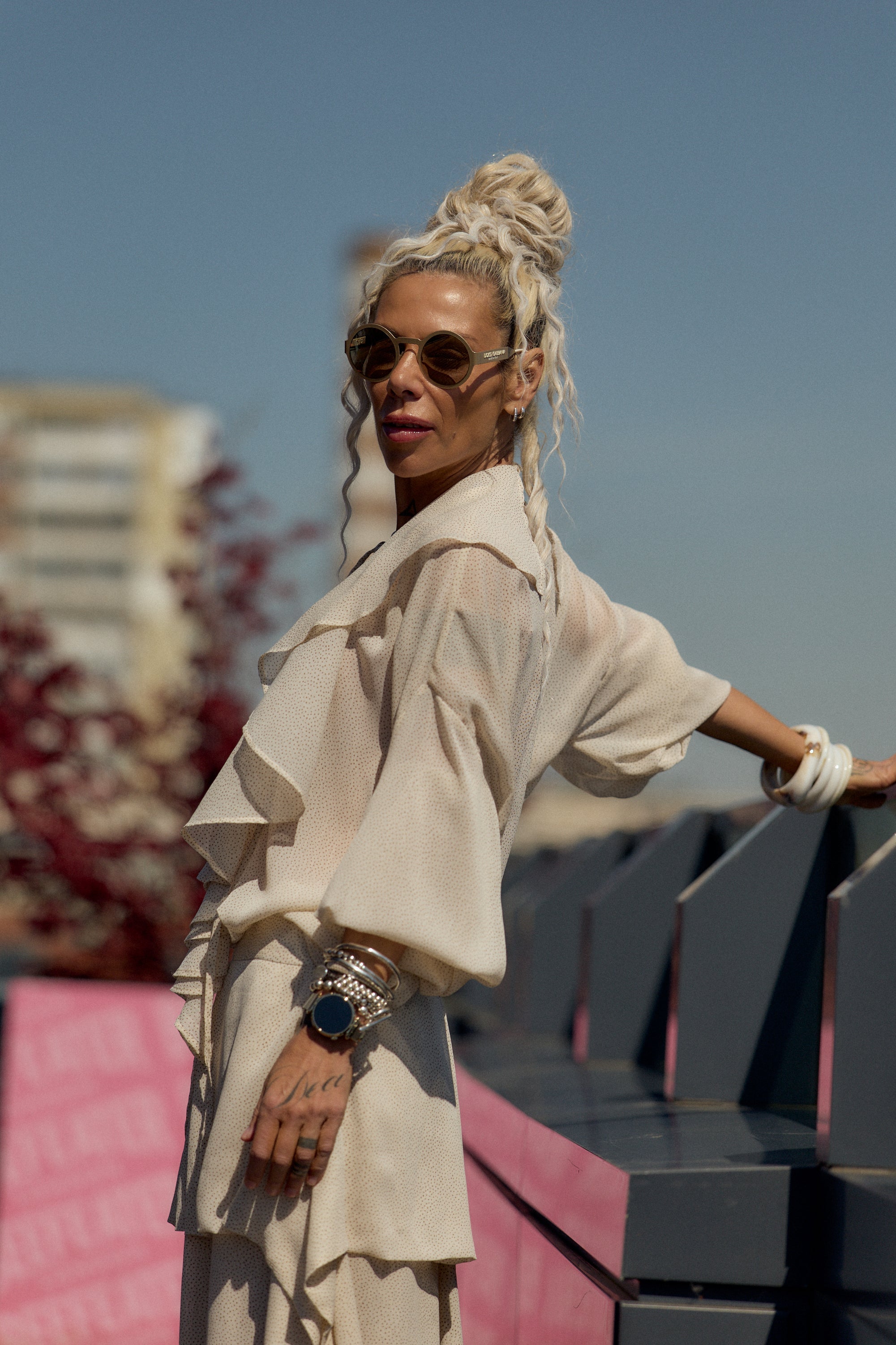 Cream Ruffle Co-Ord Set