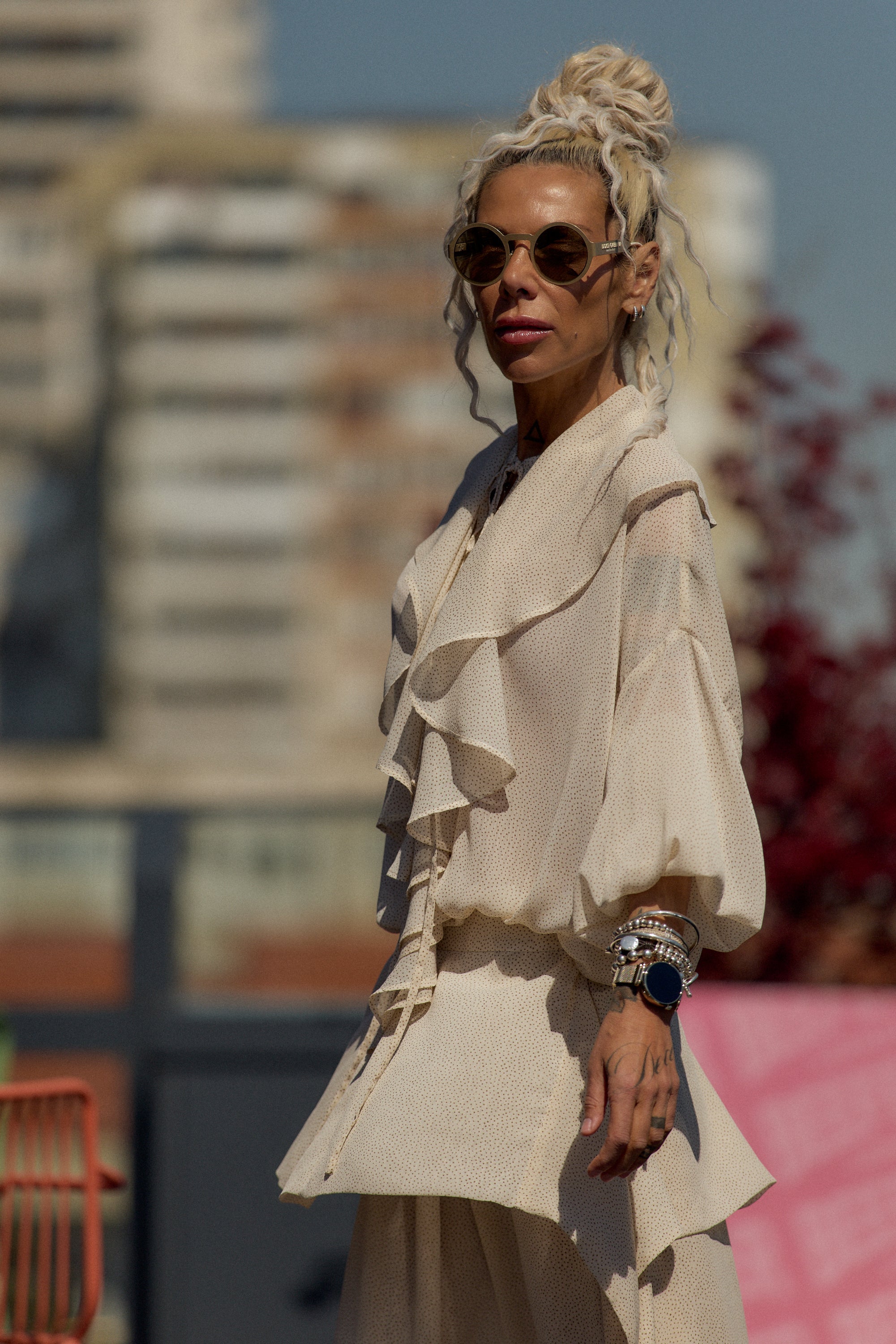 Cream Ruffle Tunic