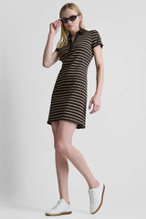 STRIPE MINI POLO DRESS