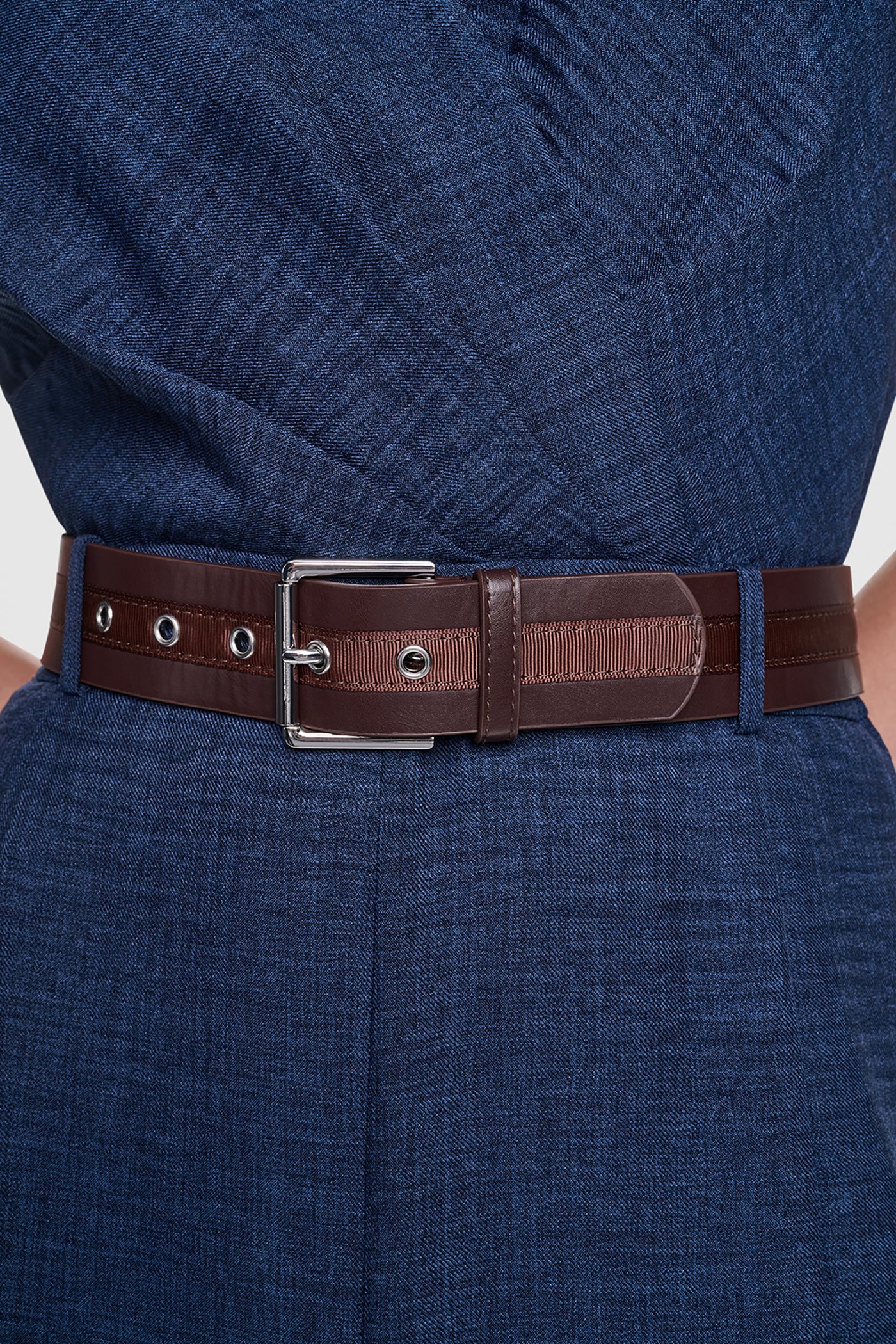 WRAP-EFFECT BELTED JUMPSUIT