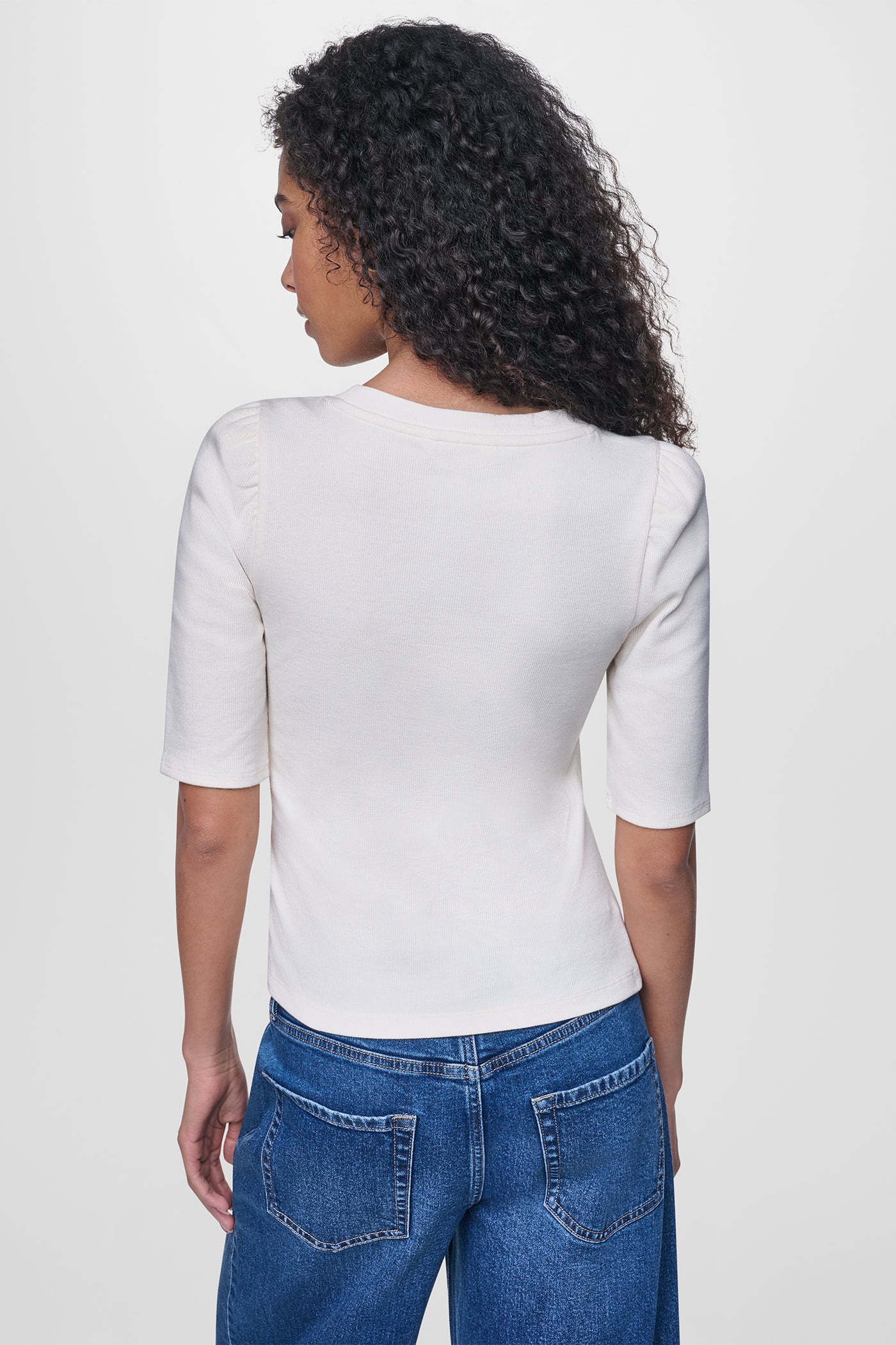 PUFF SLEEVE ASYMMETRIC TOP