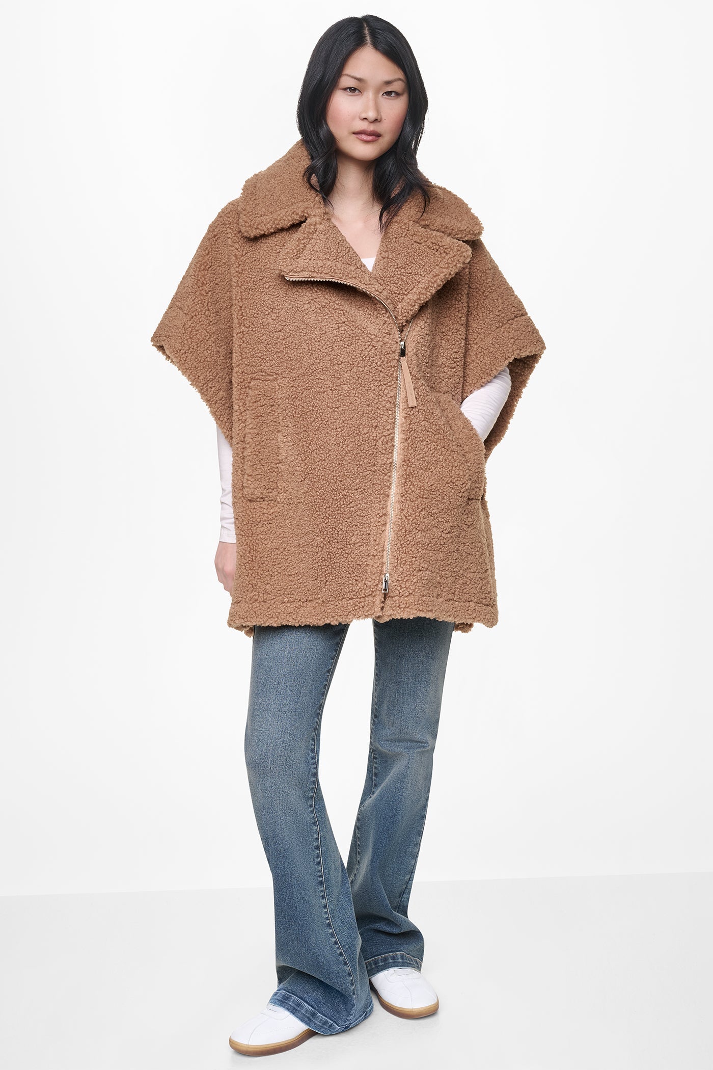 ASYMMETRICAL SHERPA PONCHO