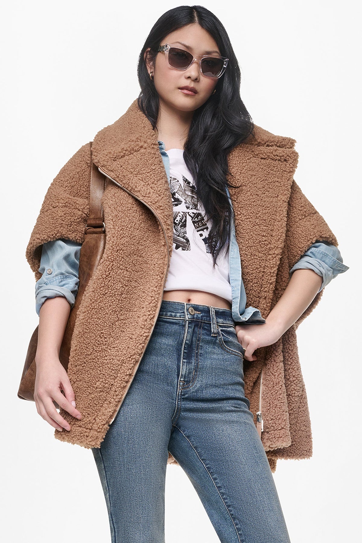 ASYMMETRICAL SHERPA PONCHO