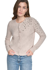 RHINESTONE FRONT CARDIGAN