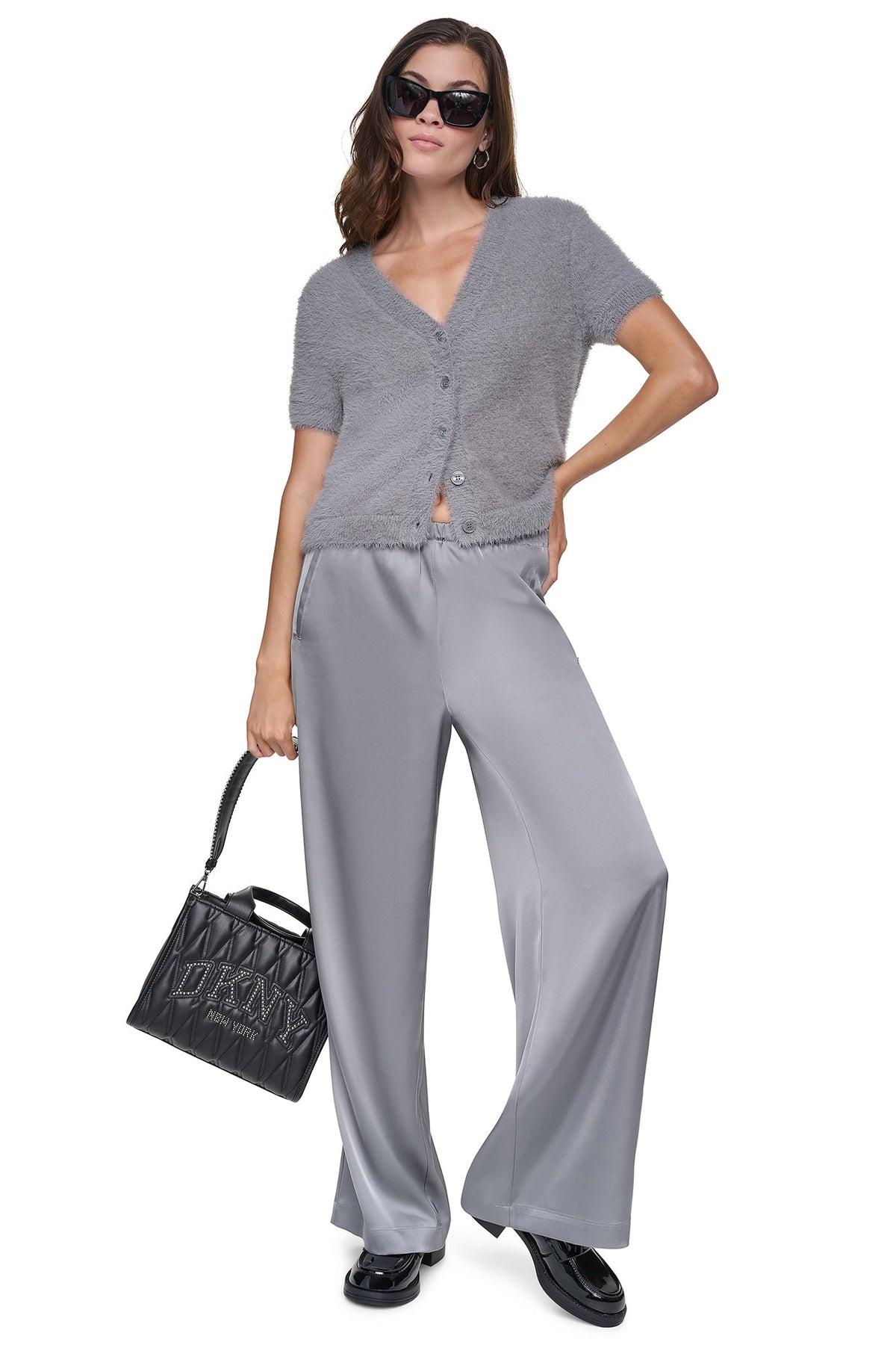 HIGH-RISE SATIN PULL-ON PANT