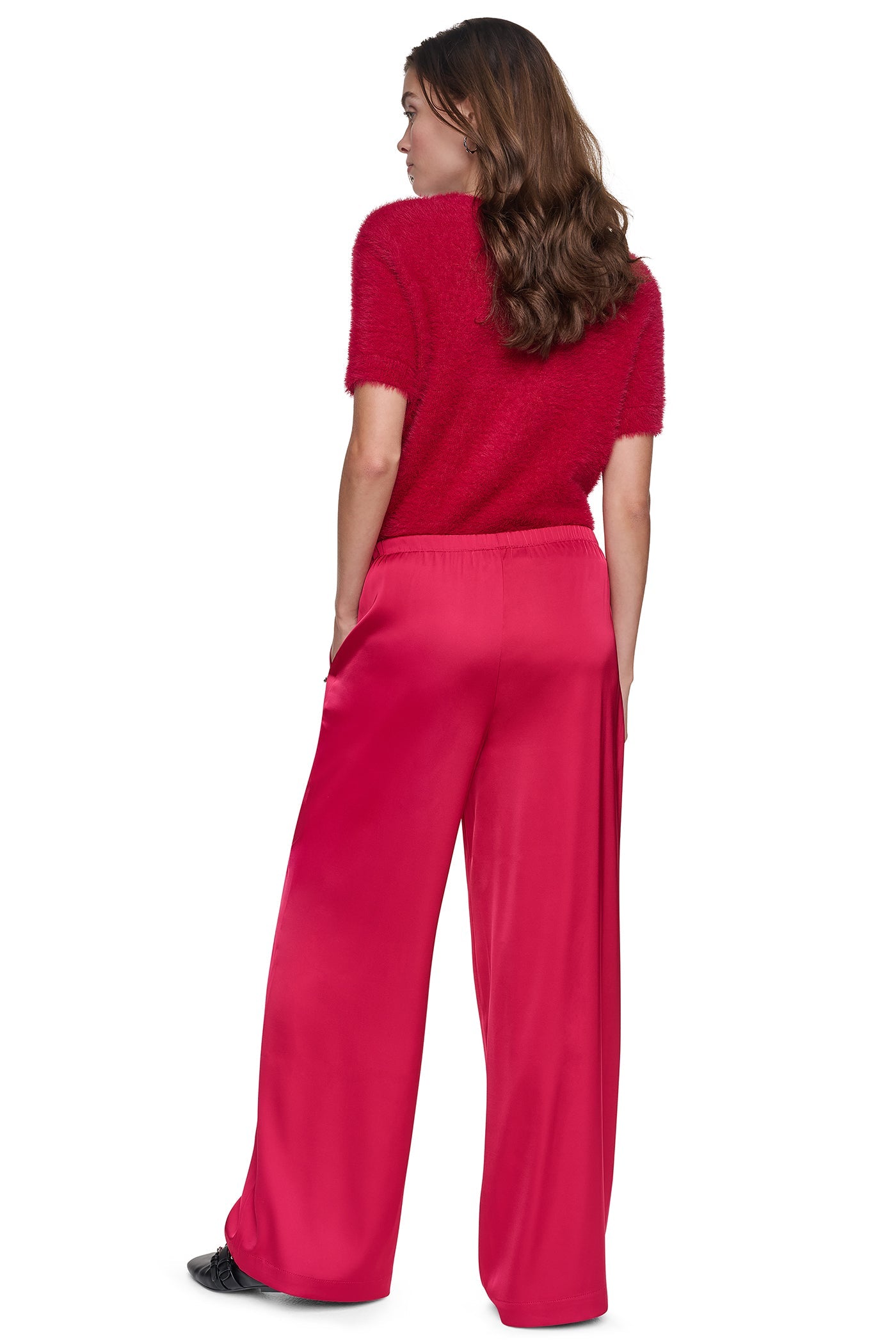HIGH-RISE SATIN PULL-ON PANT