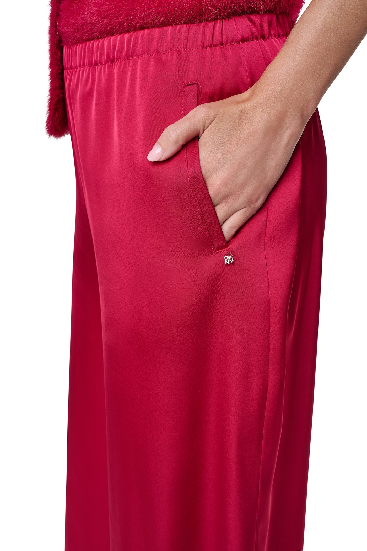 HIGH-RISE SATIN PULL-ON PANT