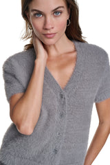 BRUSHED V-NECK CARDIGAN
