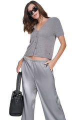 BRUSHED V-NECK CARDIGAN