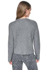 ASSYMETRIC BUTTON HEM CARDIGAN