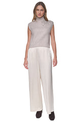 EXTENDED SHOULDER MOCK NECK SWEATER