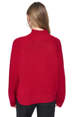 OVERSIZED MOCK NECK LOGO SWEATER