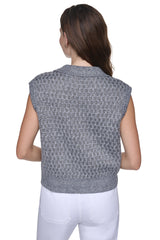SEQUIN POLO SWEATER VEST