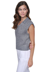 SEQUIN POLO SWEATER VEST