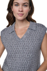 SEQUIN POLO SWEATER VEST