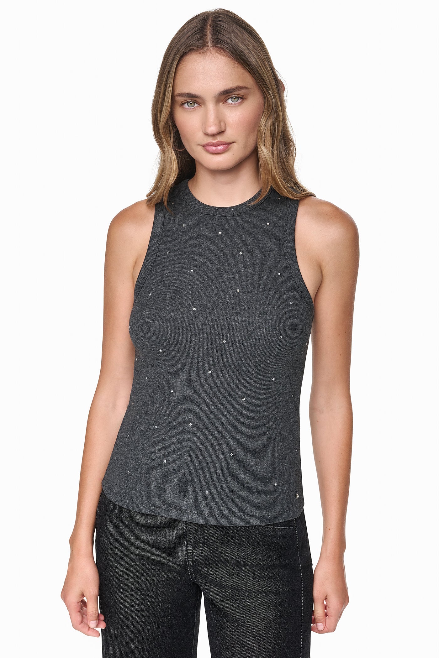 RHINESTONE RIB TANK