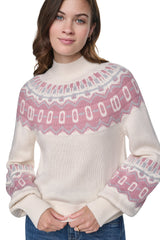 FAIR ISLE MOCK-NECK SWEATER