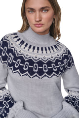 FAIR ISLE MOCK-NECK SWEATER