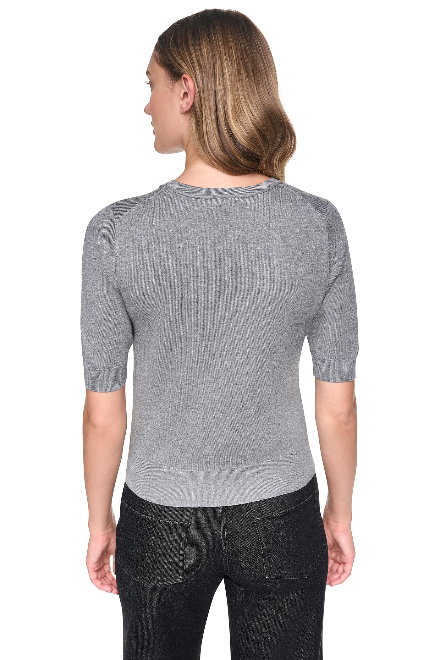 ELBOW SLEEVE SEQUIN LOGO SWEATER