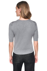ELBOW SLEEVE SEQUIN LOGO SWEATER