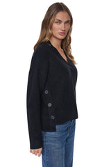 BUTTON DETAIL V-NECK SWEATER