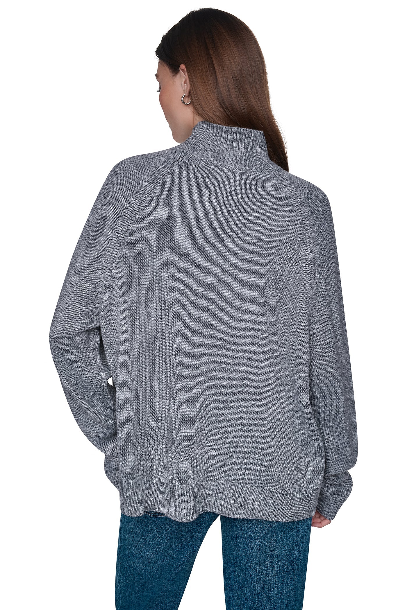 OVERSIZED MOCK NECK LOGO SWEATER