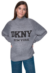 OVERSIZED MOCK NECK LOGO SWEATER