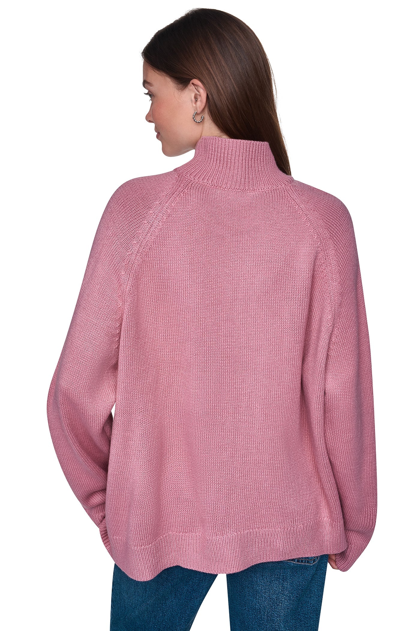 OVERSIZED MOCK NECK LOGO SWEATER