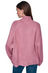 OVERSIZED MOCK NECK LOGO SWEATER