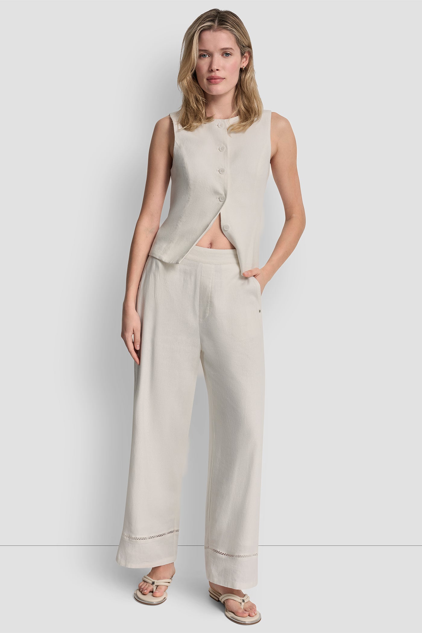 LINEN-BLEND PANT
