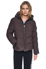 STRETCH HOODED PUFFER JACKET