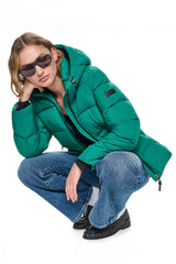 STRETCH HOODED PUFFER JACKET