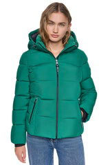 STRETCH HOODED PUFFER JACKET