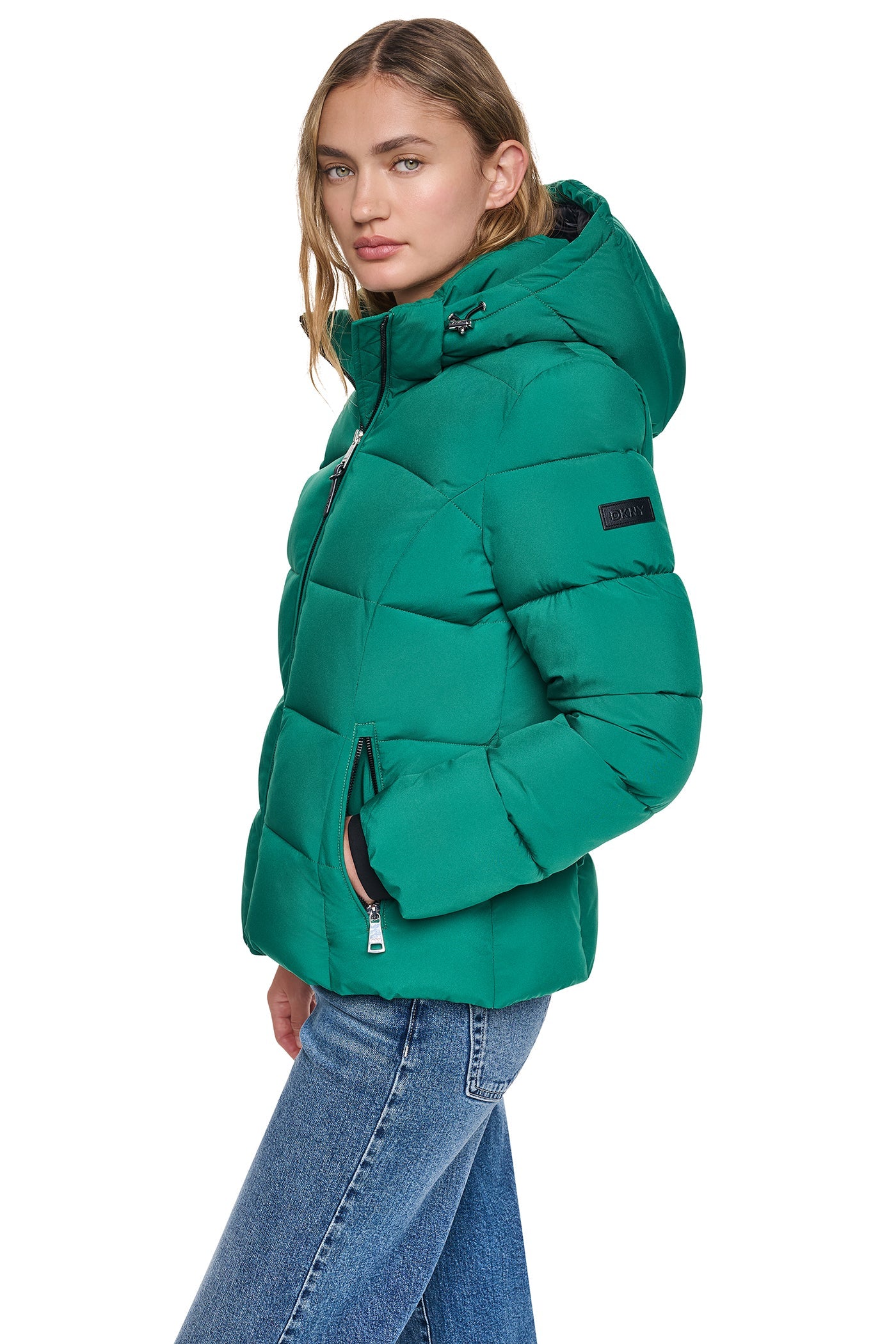 STRETCH HOODED PUFFER JACKET