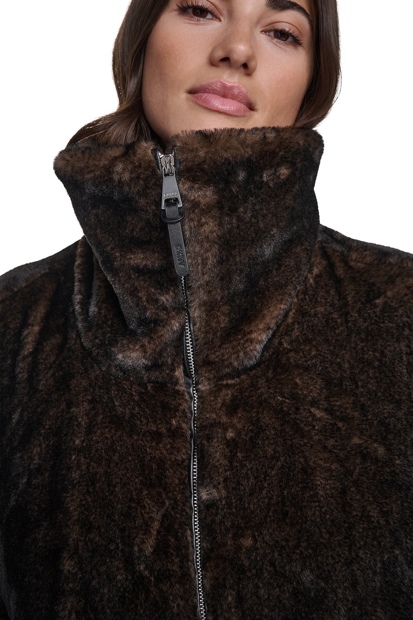 FAUX FUR BUBBLE HEM JACKET