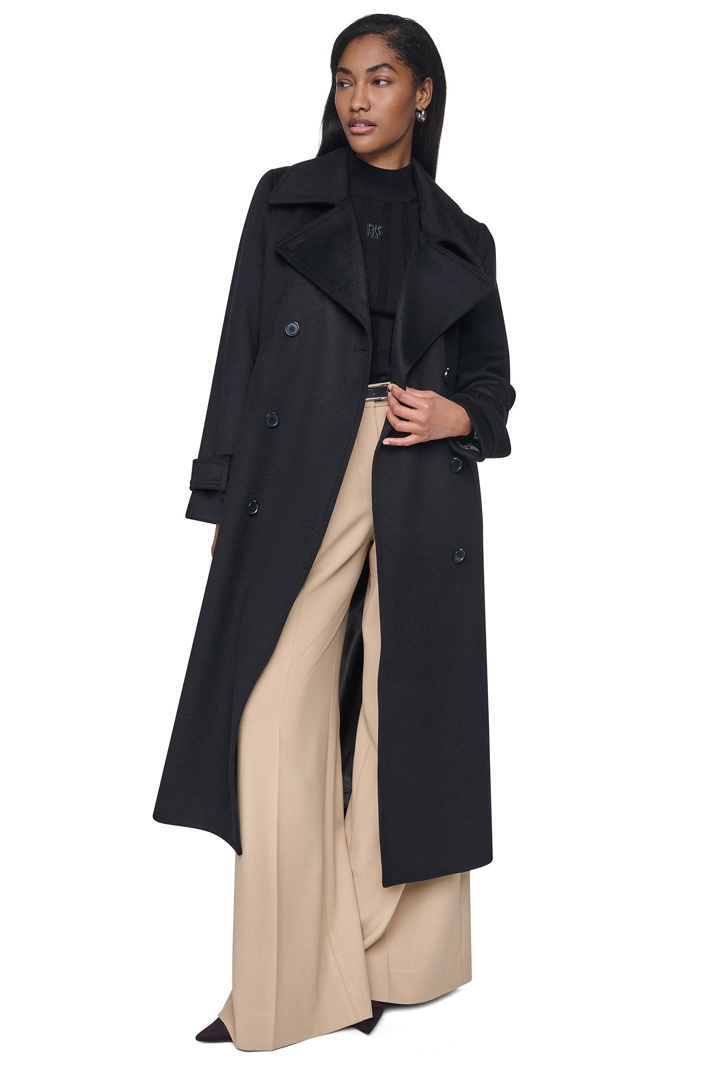 DOUBLE BREASTED WOOL-BLEND COAT