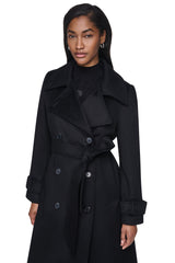 DOUBLE BREASTED WOOL-BLEND COAT