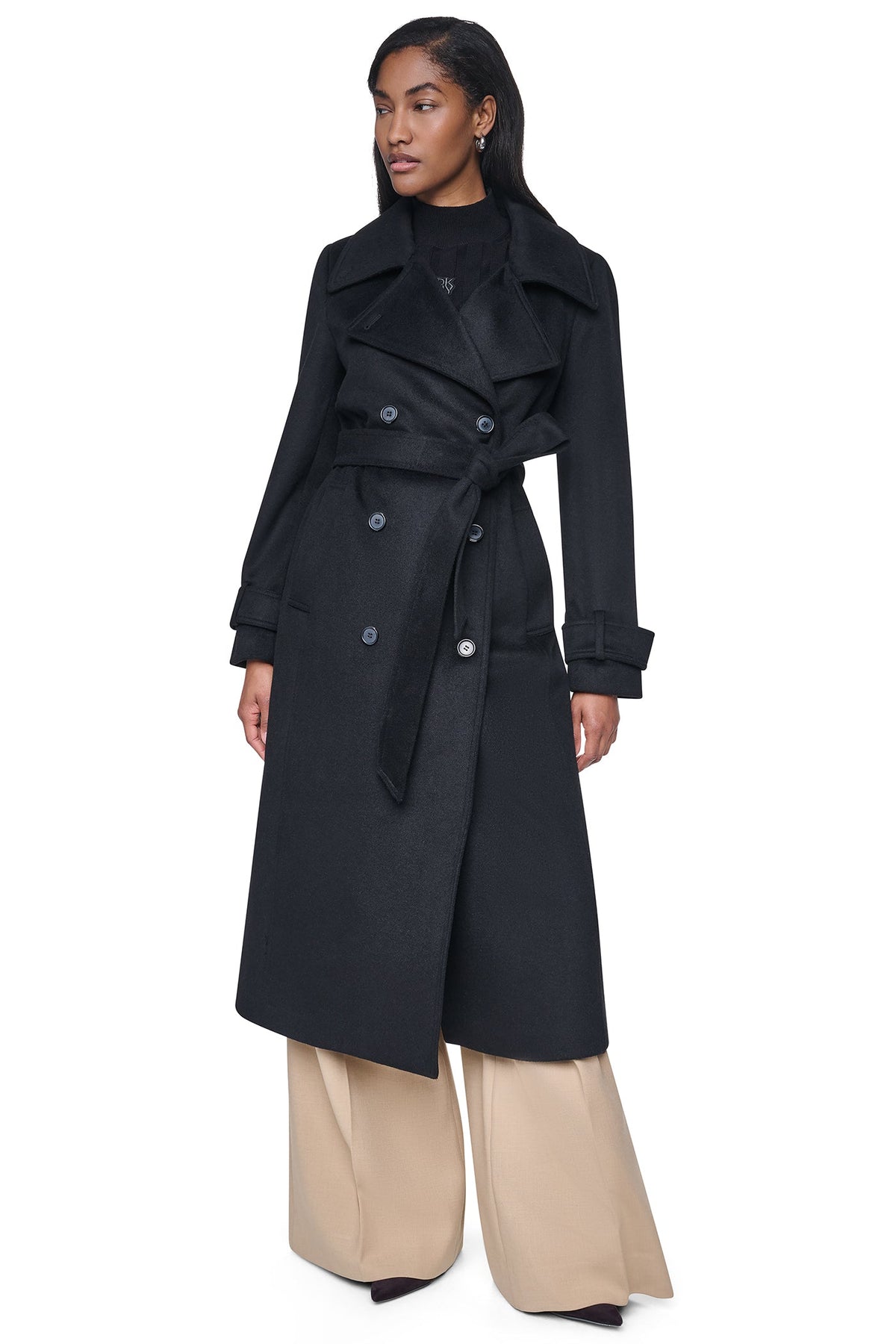 DOUBLE BREASTED WOOL-BLEND COAT
