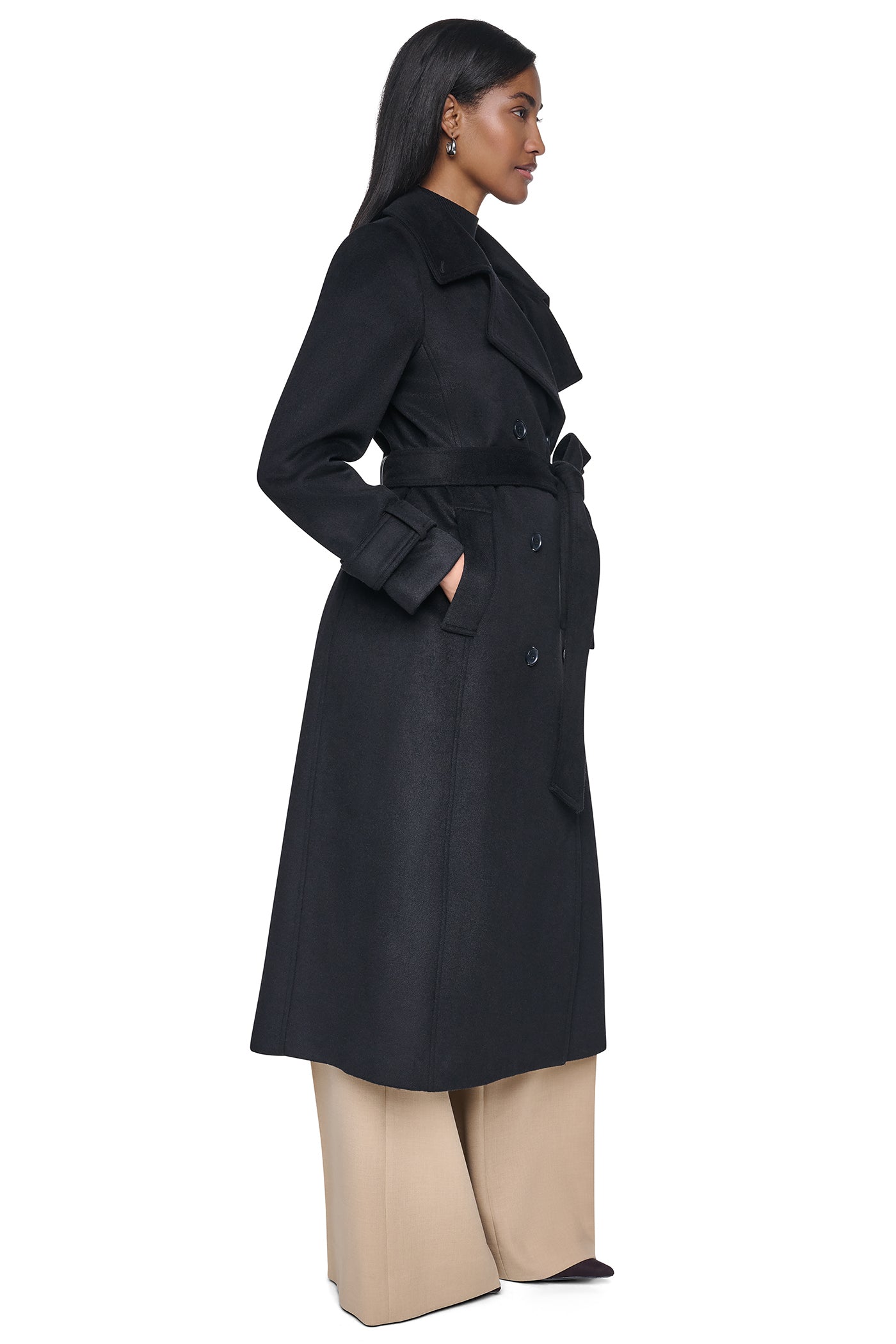 DOUBLE BREASTED WOOL-BLEND COAT