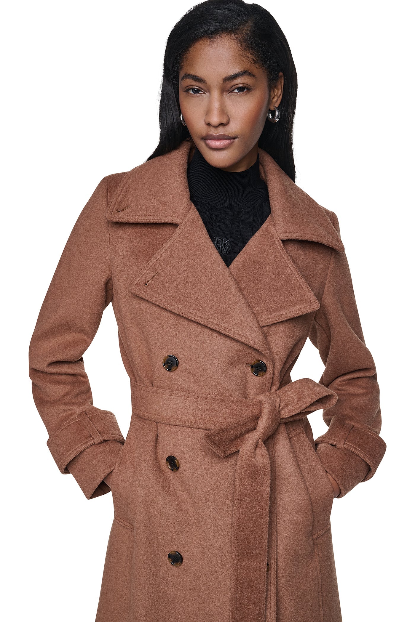 DOUBLE BREASTED WOOL-BLEND COAT