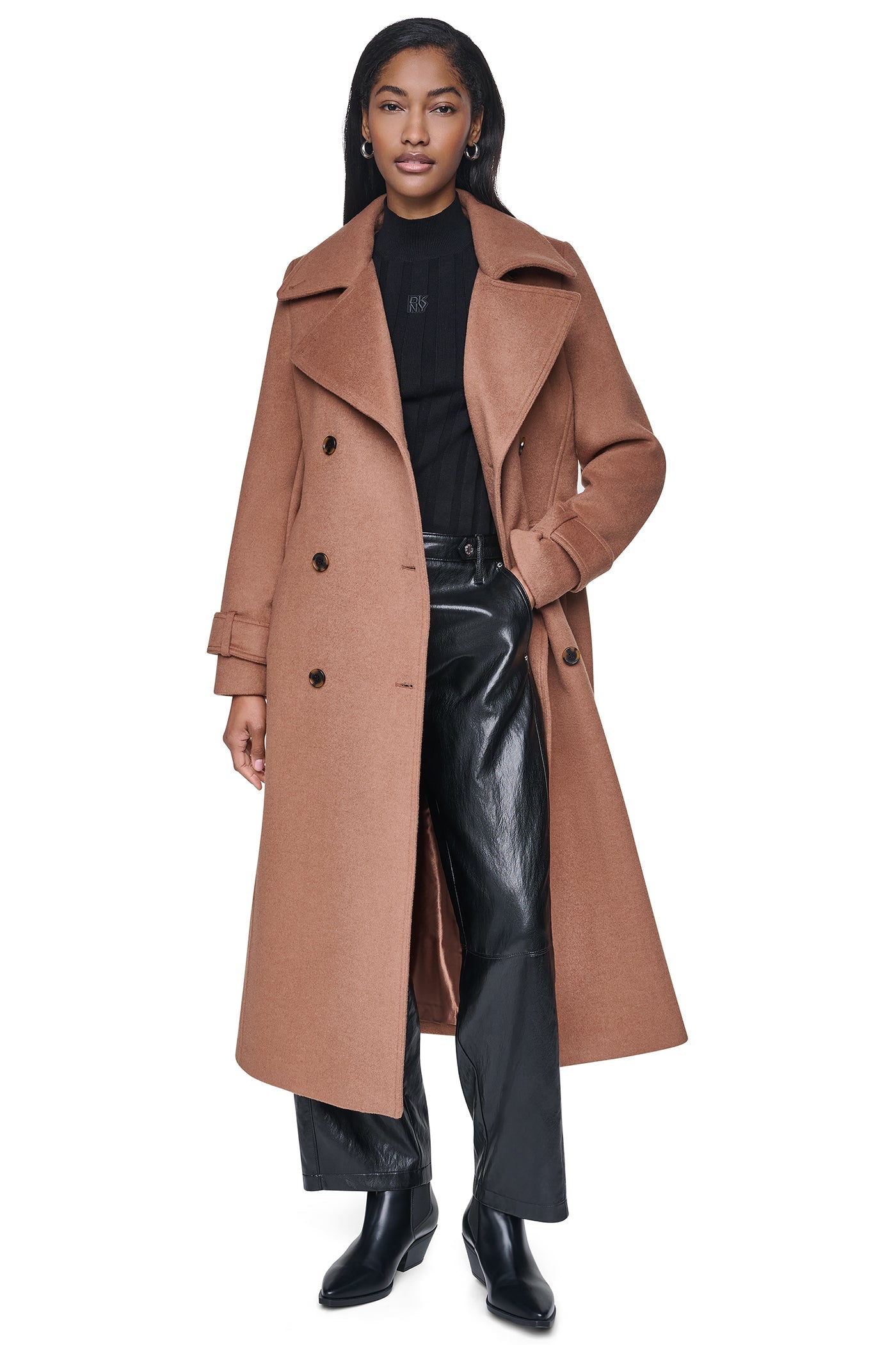 DOUBLE BREASTED WOOL-BLEND COAT